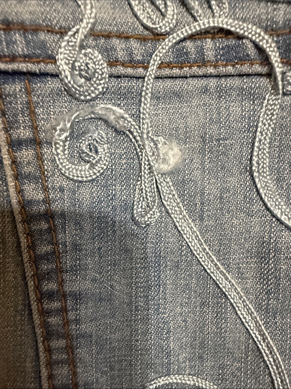 Chico's Light Blue Embroidered Denim Jacket - Picture 7 of 10